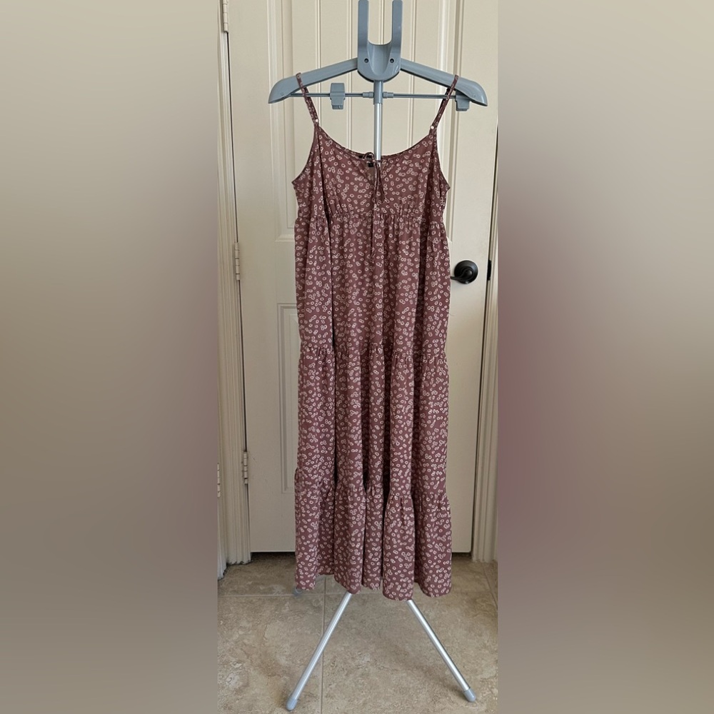 Wishlist Pink Smocked Tiered Maxi Dress